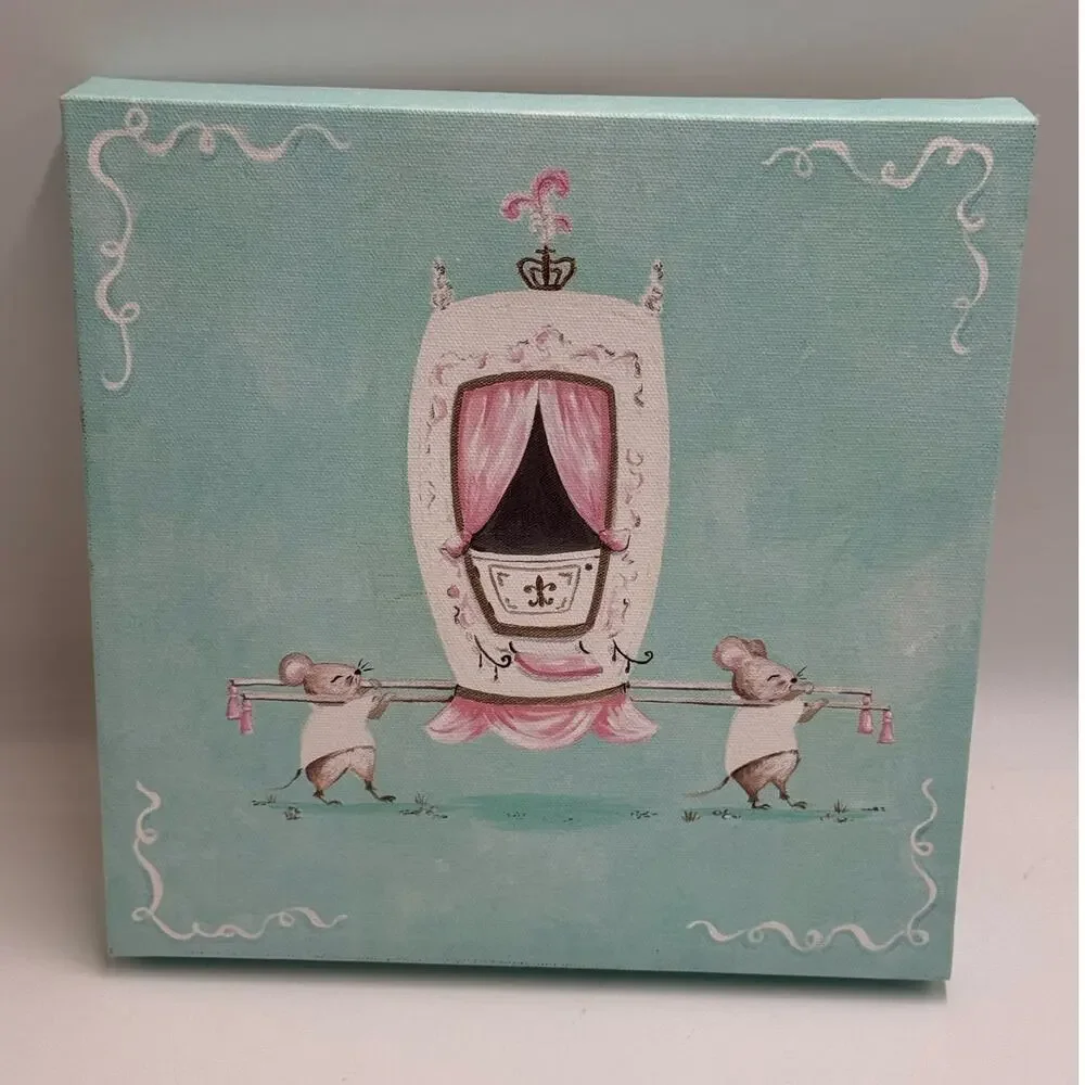 Oopsy Daisy Little Mouse Carriage Canvas Wall Art Kris Langenberg 10x10